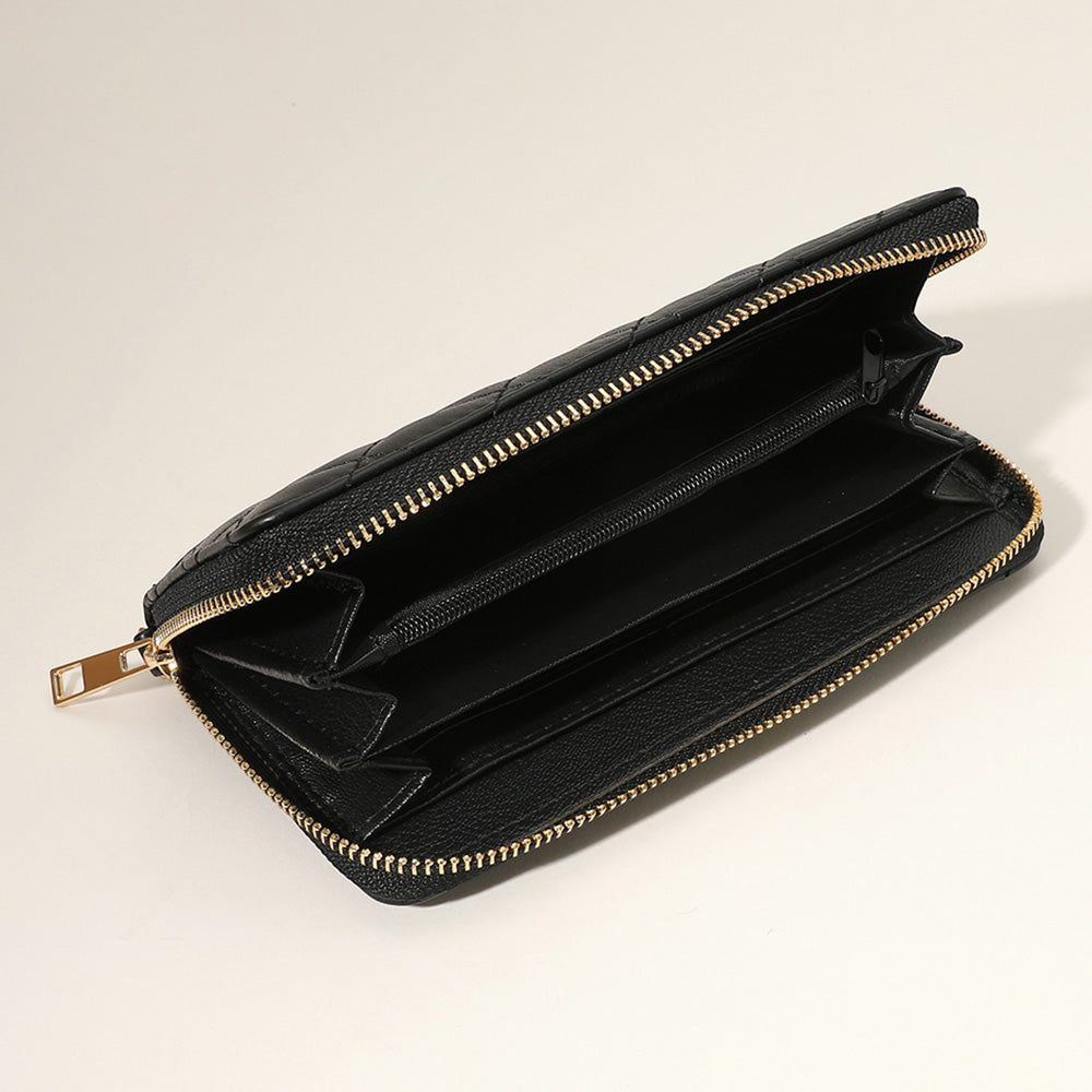 Quilted Faux Leather Long Wallet