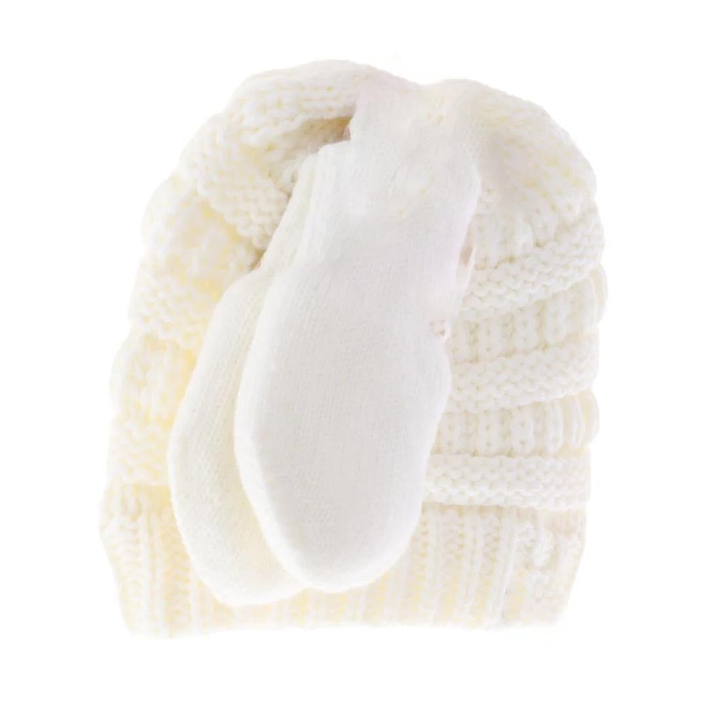 BABY Solid C.C Beanie with Mitten SET