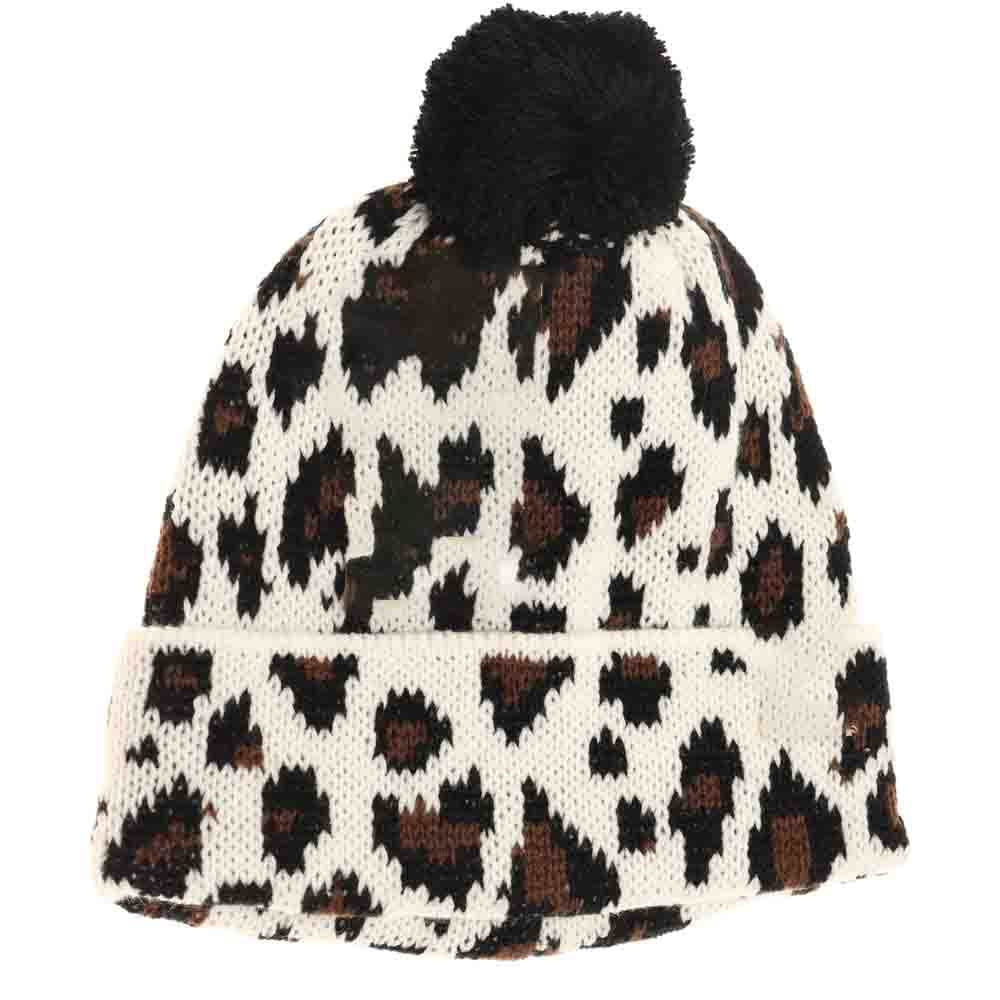 Baby Leopard Single Pom C.C Beanie