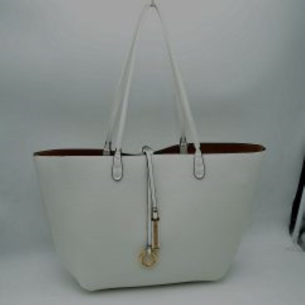 Classic Trapeze Tote Bag with Dual Handles and Ring Detail