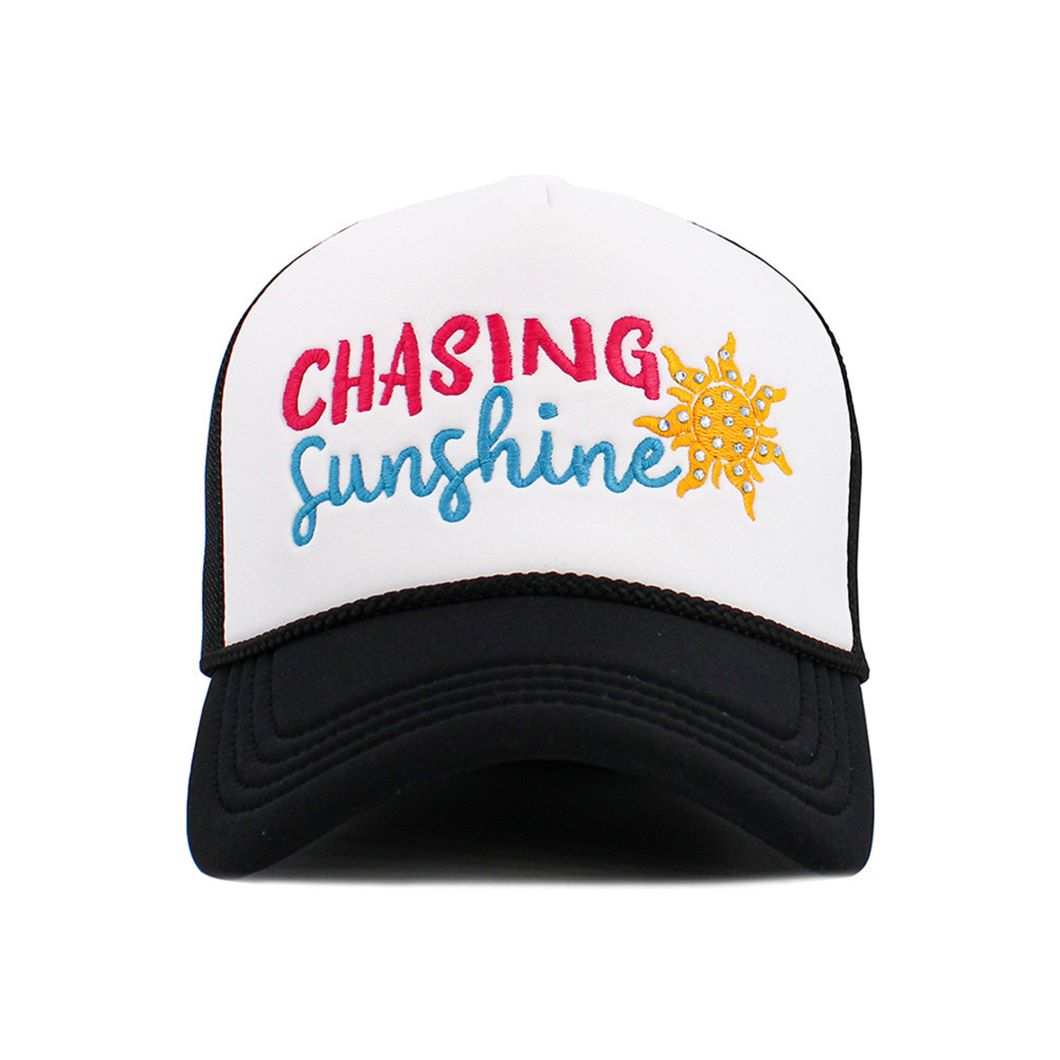 CHASING SUNSHINE Letter Foam Trucker Hat Mesh Cap