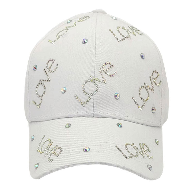 Bling Love Message Patterned Baseball Cap