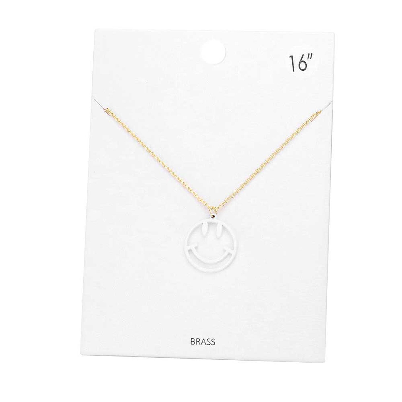 Fashionable Brass Metal Smile Pendant Necklace