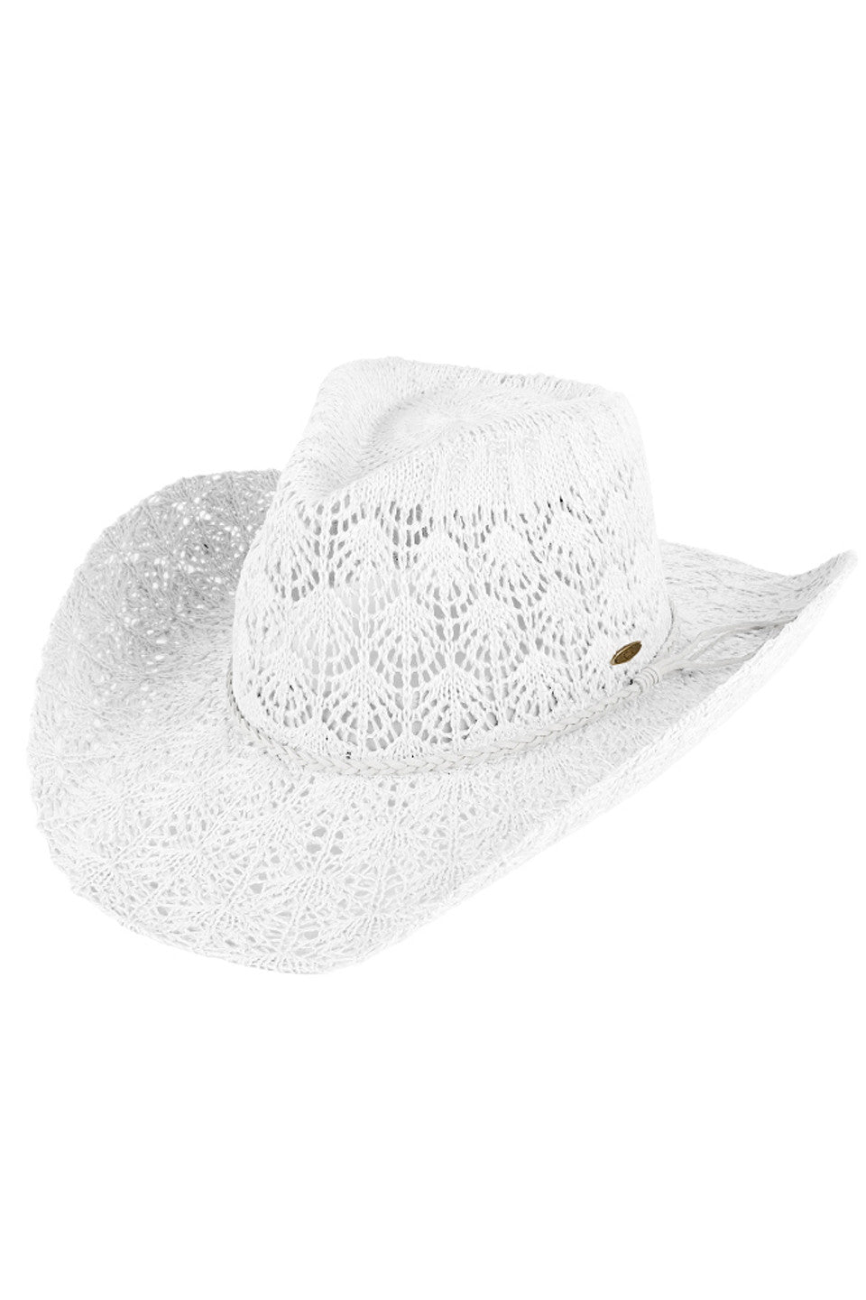 C.C Women's Horseshoe Lace Knitting Cowboy Hat