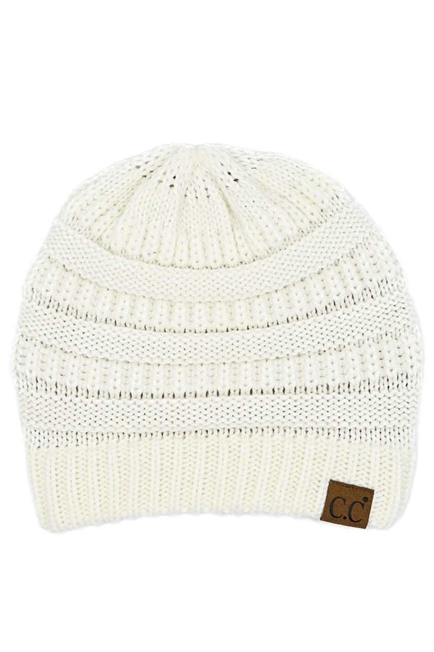 C.C Women's Ribbed Knit Solid Color Beanie