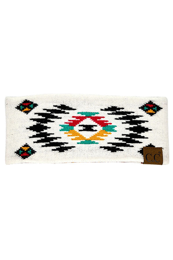 C.C Soft Aztec Pattern Headband Headwrap Earmuffs