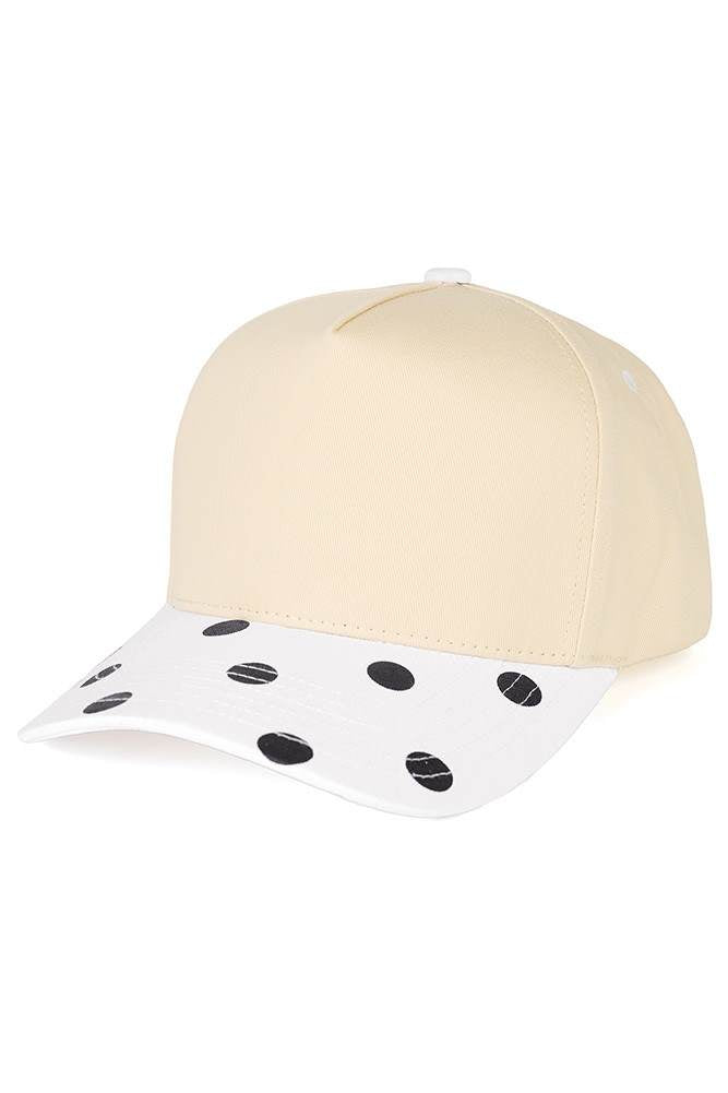 C.C Big Polka Dot Pattern Print Brim Two Tone Trucker Hat