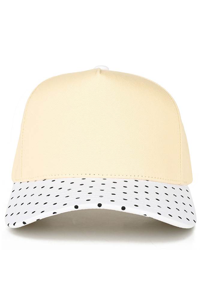 C.C Small Polka Dot Pattern Print Brim Two Tone Trucker Hat