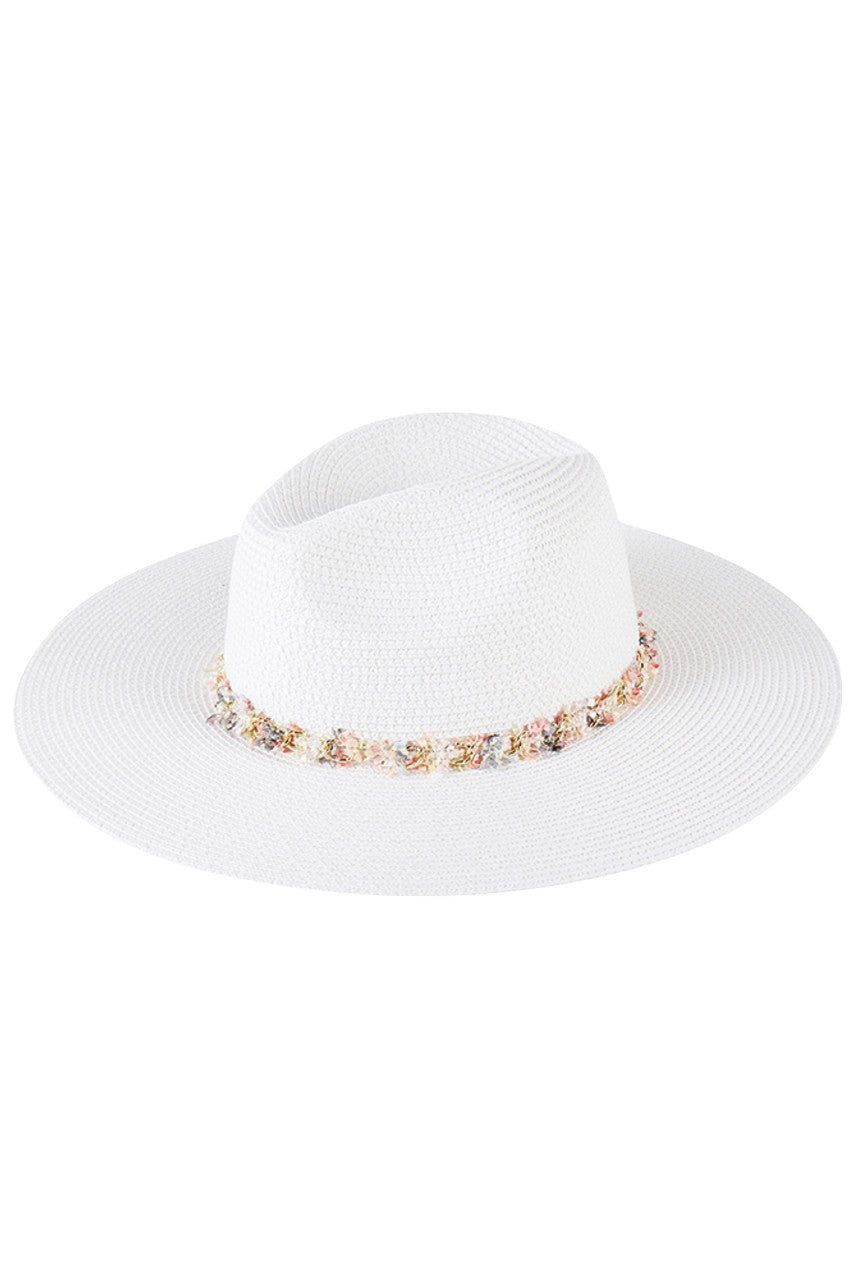 Confetti Braided Chain Band Summer Straw Hat