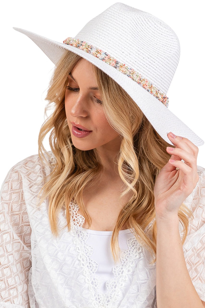 Confetti Braided Chain Band Summer Straw Hat
