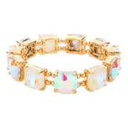 Women's Cushion Square Stone Stretch Evening Bracelet