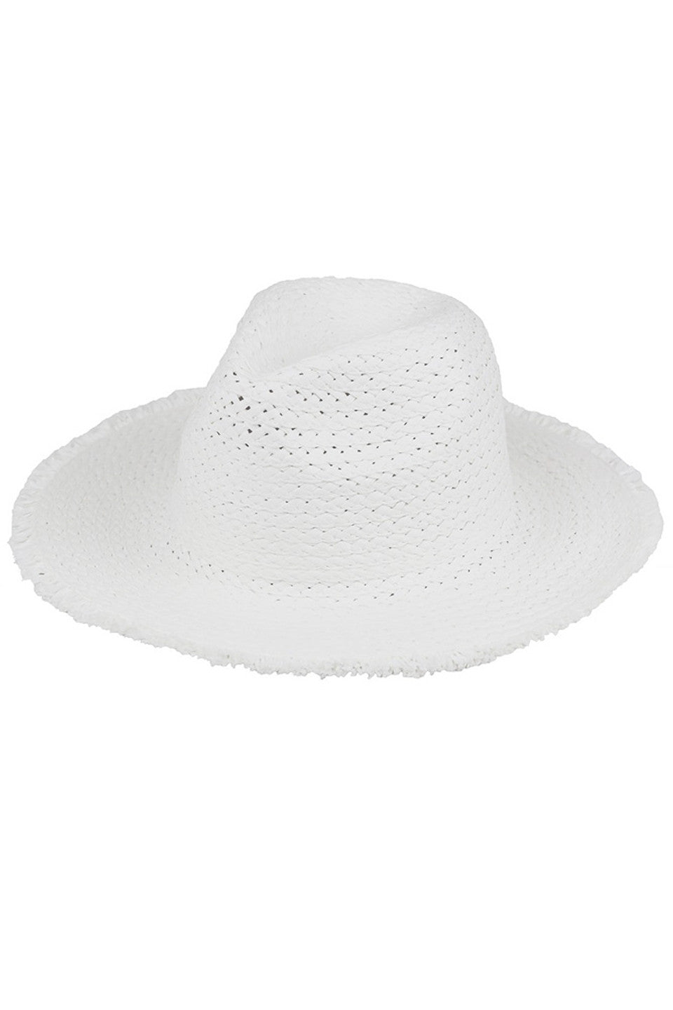 Frayed Solid Straw Hat