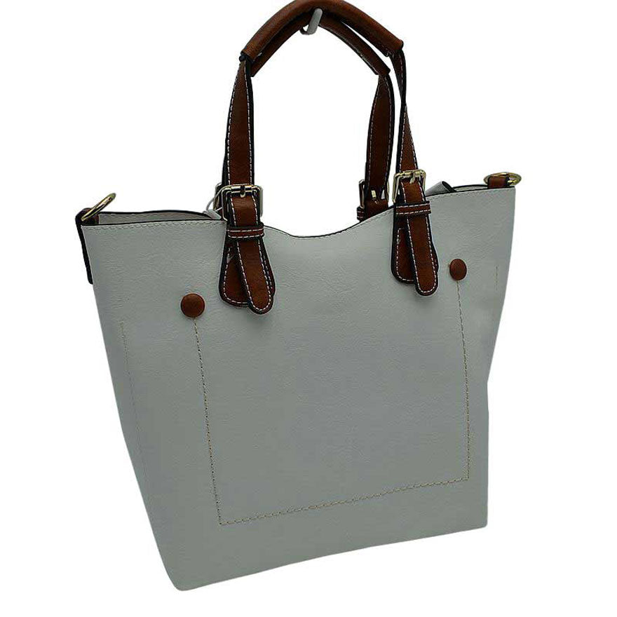 Vegan Leather Tote Shoulder Handbags For Women