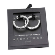 Secret Box Sterling Silver Dipped Textured Metal Earrings