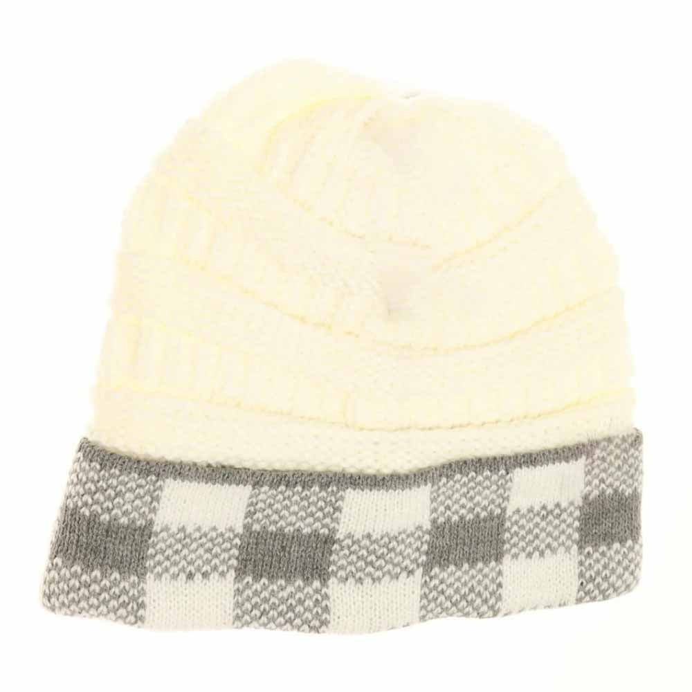 Buffalo Check Knit C.C Beanie