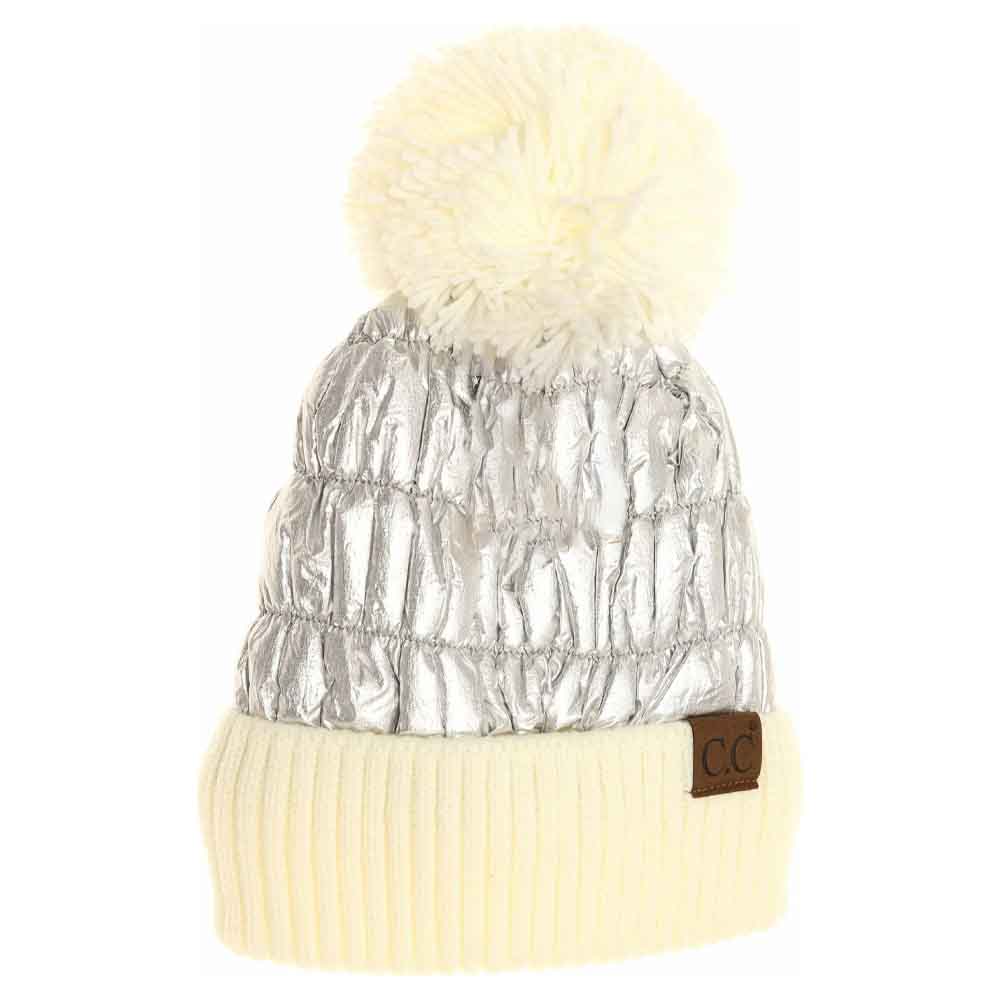 Metallic Knit Pom C.C Beanie