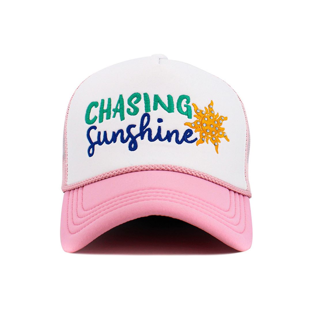 CHASING SUNSHINE Letter Foam Trucker Hat Mesh Cap