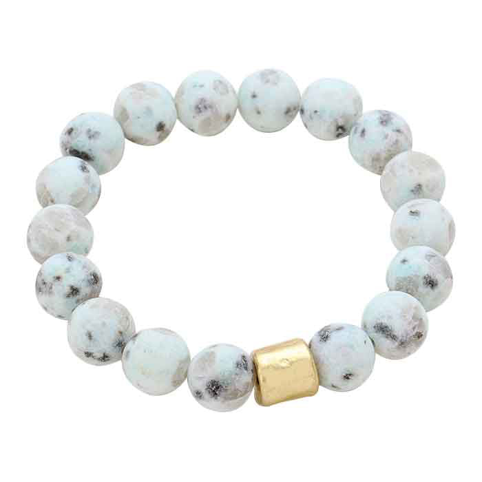 Semi precious stone beaded stretch bracelet