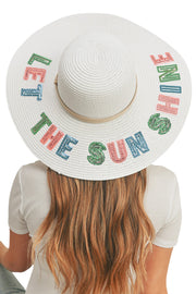 THE SUNS SHINE Sequin Letter Floppy Hat