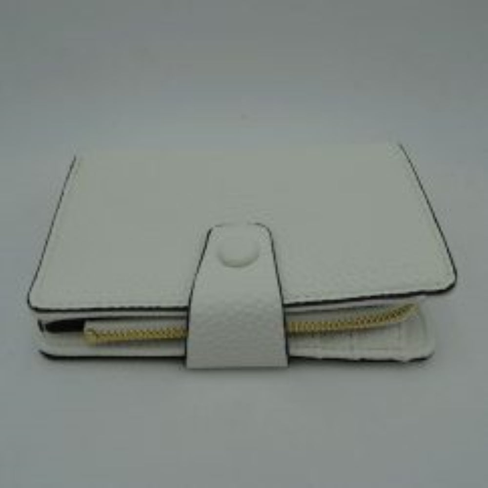Compact Pebbled Everyday Wallet with Snap and Zipper Closure