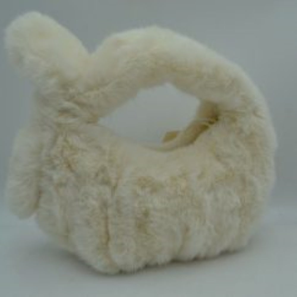 Fluffy Plush Knotted Handle Shoulder Bag