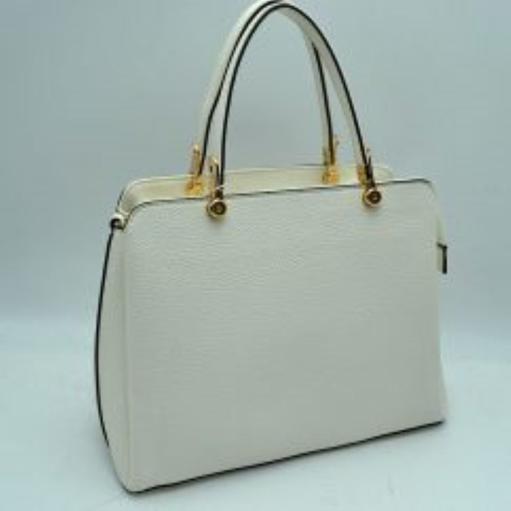 Structured Top Handle Handbag with Zipper Closures