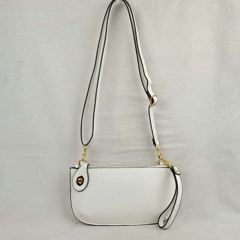 Pebbled Crossbody Clutch Bag with Removable Straps