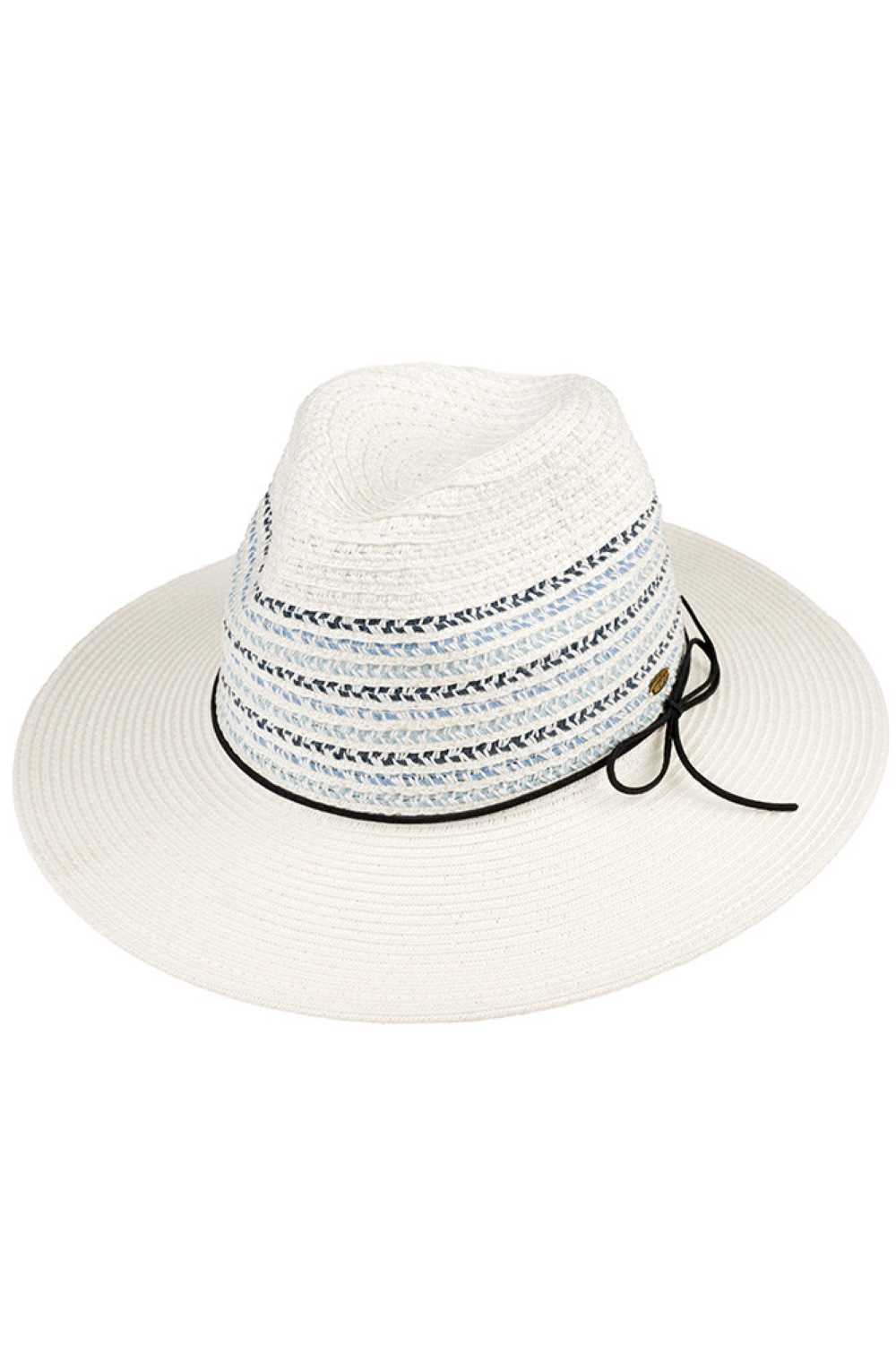 C.C Multi Color Detail with Band Straw Panama Sun Hat