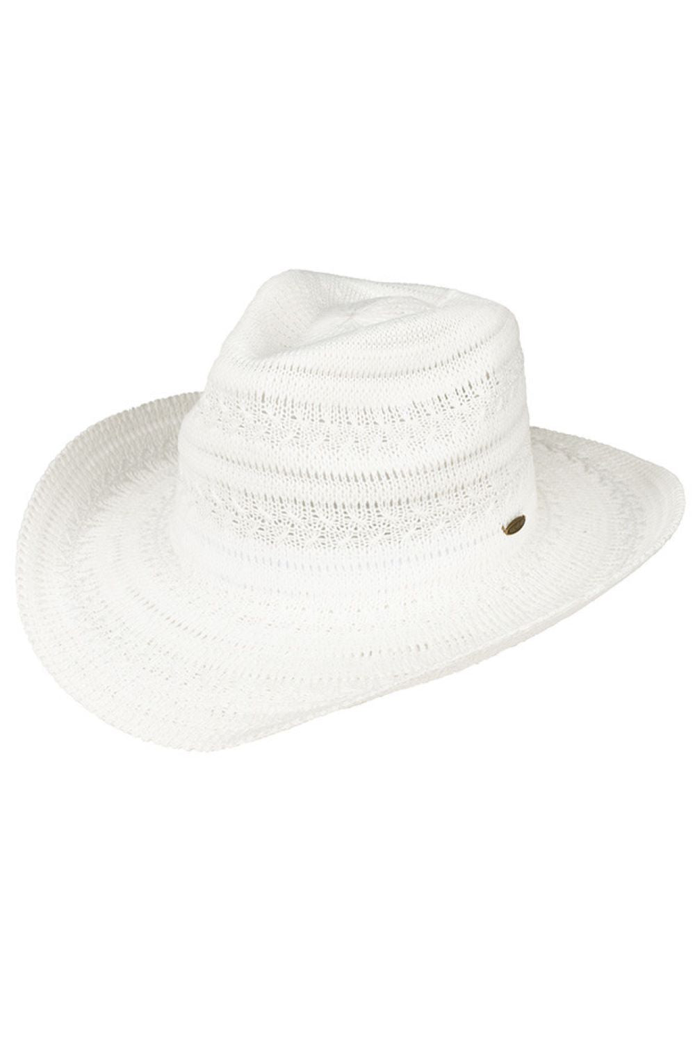 C.C Pattern Knitted Solid Cowboy Hat