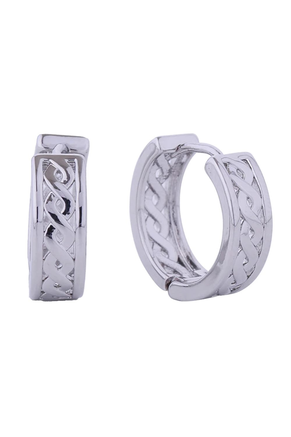 14K Celtic Hoop Huggie Earrings