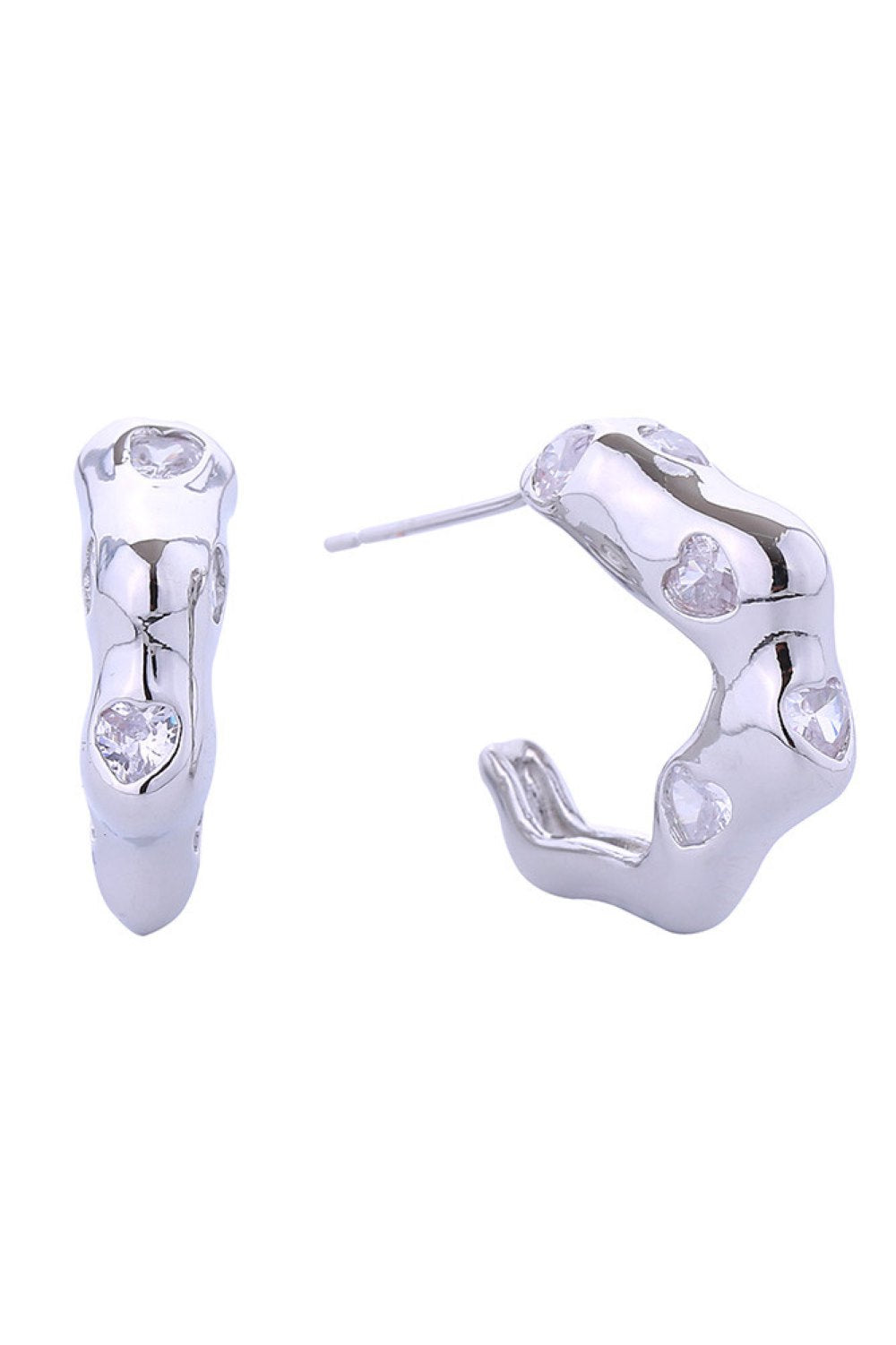 14K Abstract Hoop Post Earrings