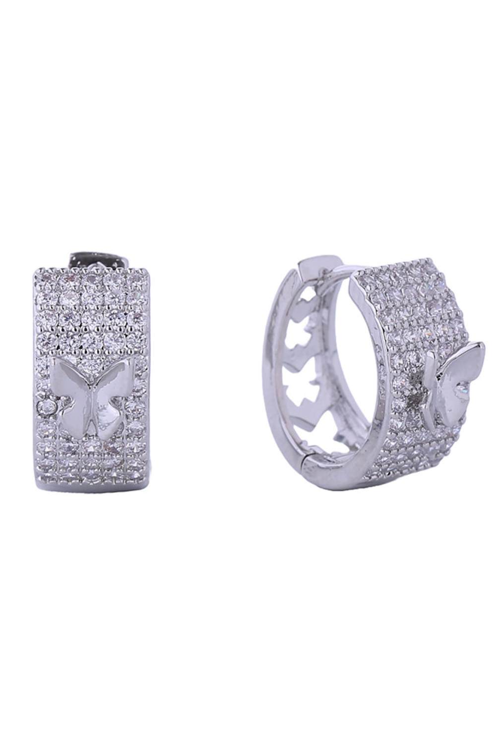 14K Artistic Butterfly Huggie Earrings