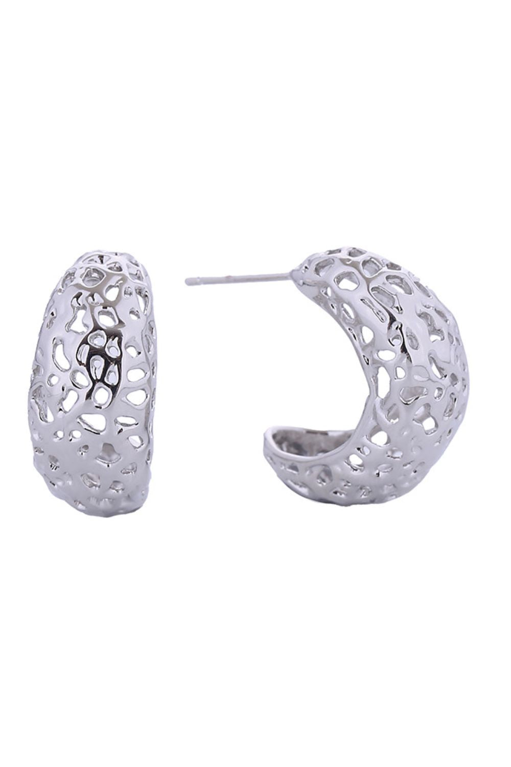 14K Artsy Cutout Hoop Post Earrings