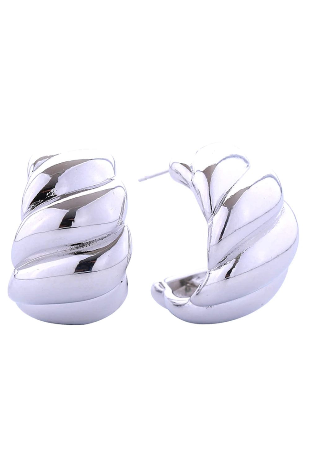 14K Big Wave Post Earring