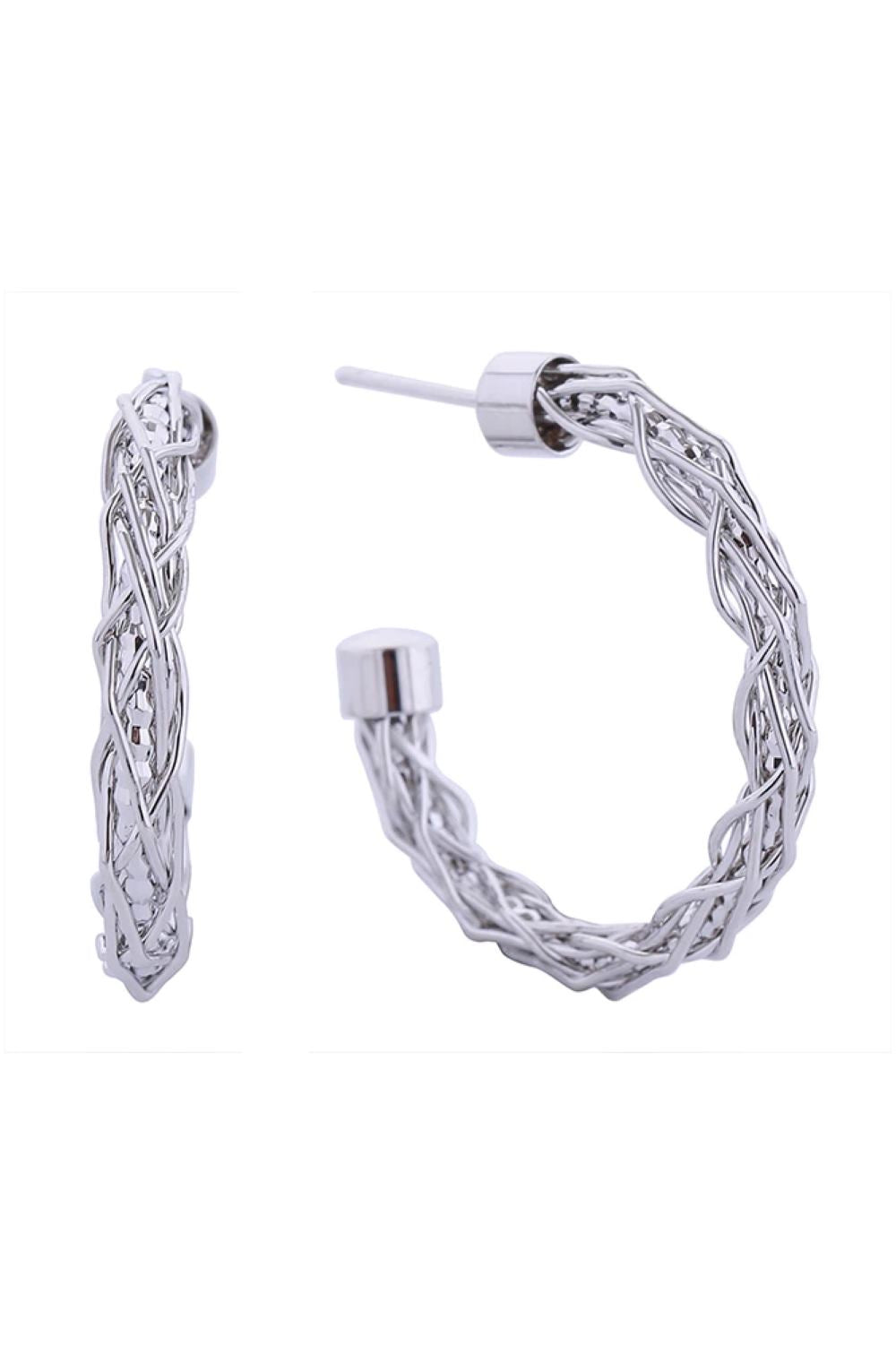 14K Braided Open Hoop Post Earring