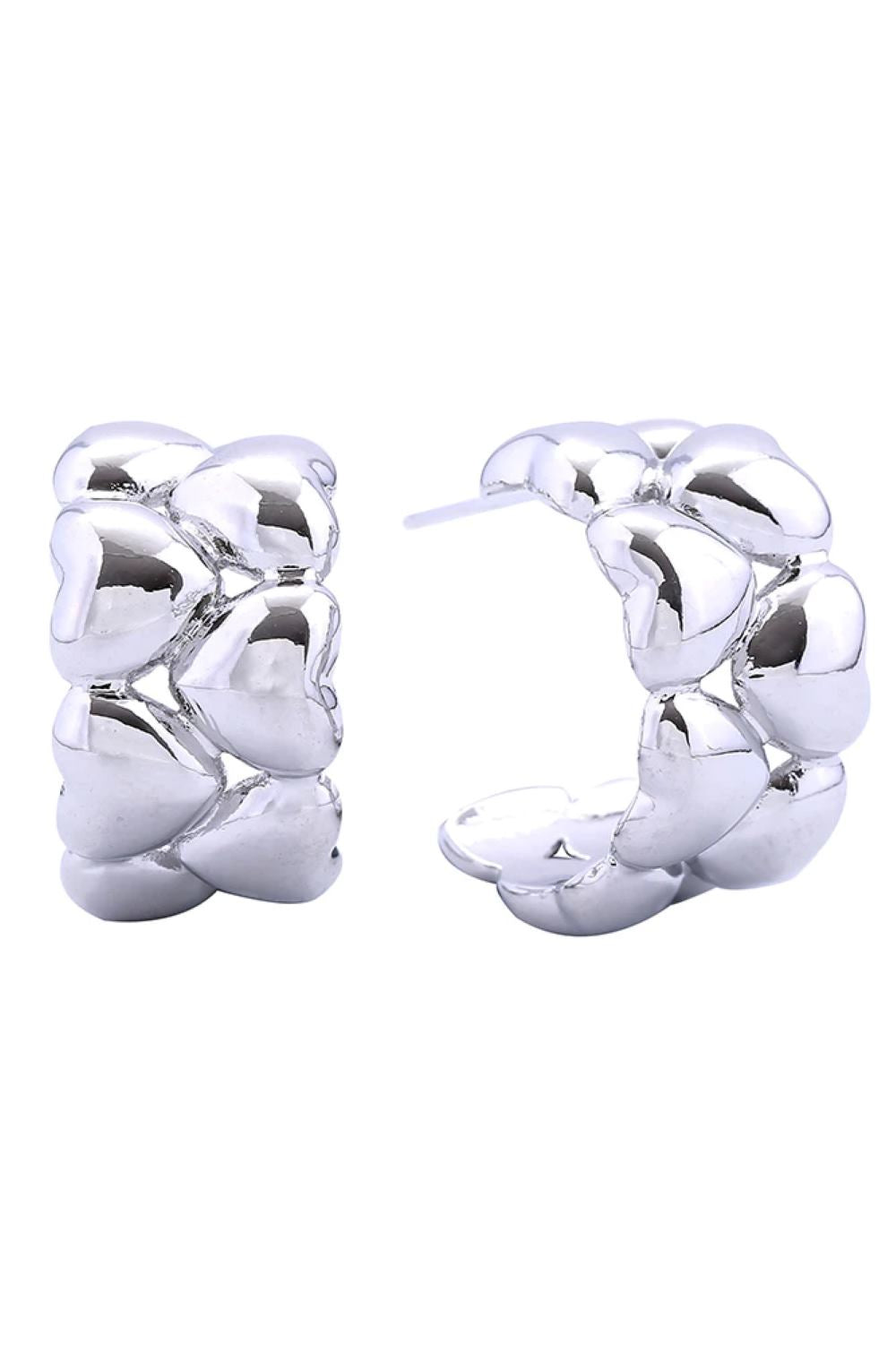 14K Bumpy Heart Post Earring