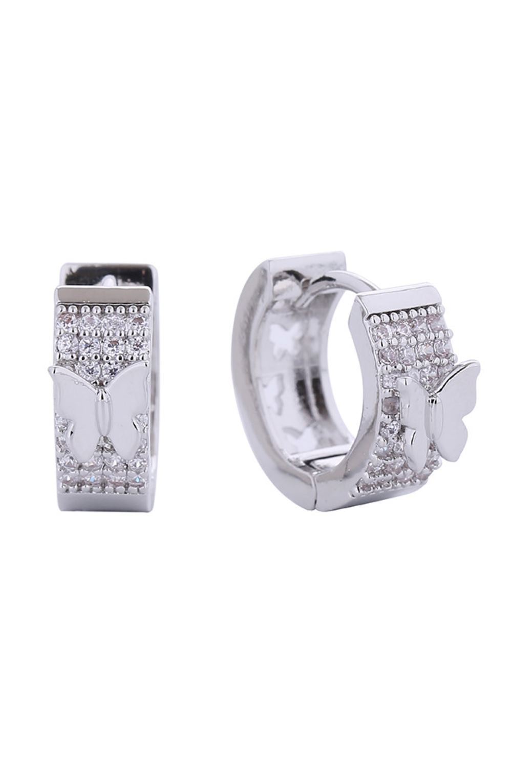 14K Butterfly Pave CZ Earrings