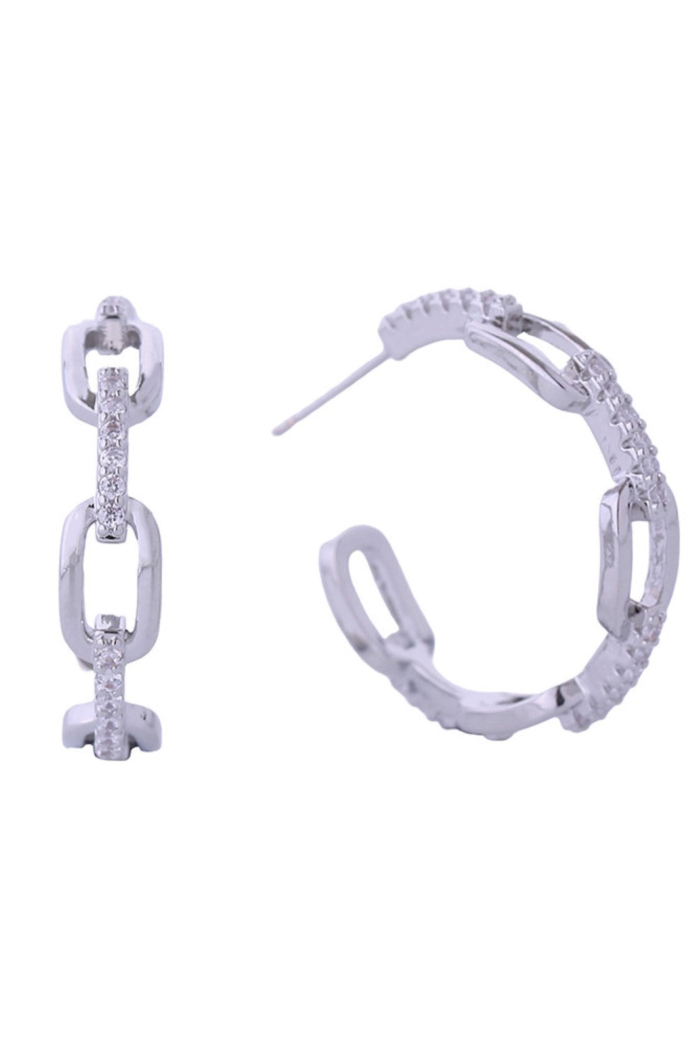 14K Chain Link Hoop Earrings