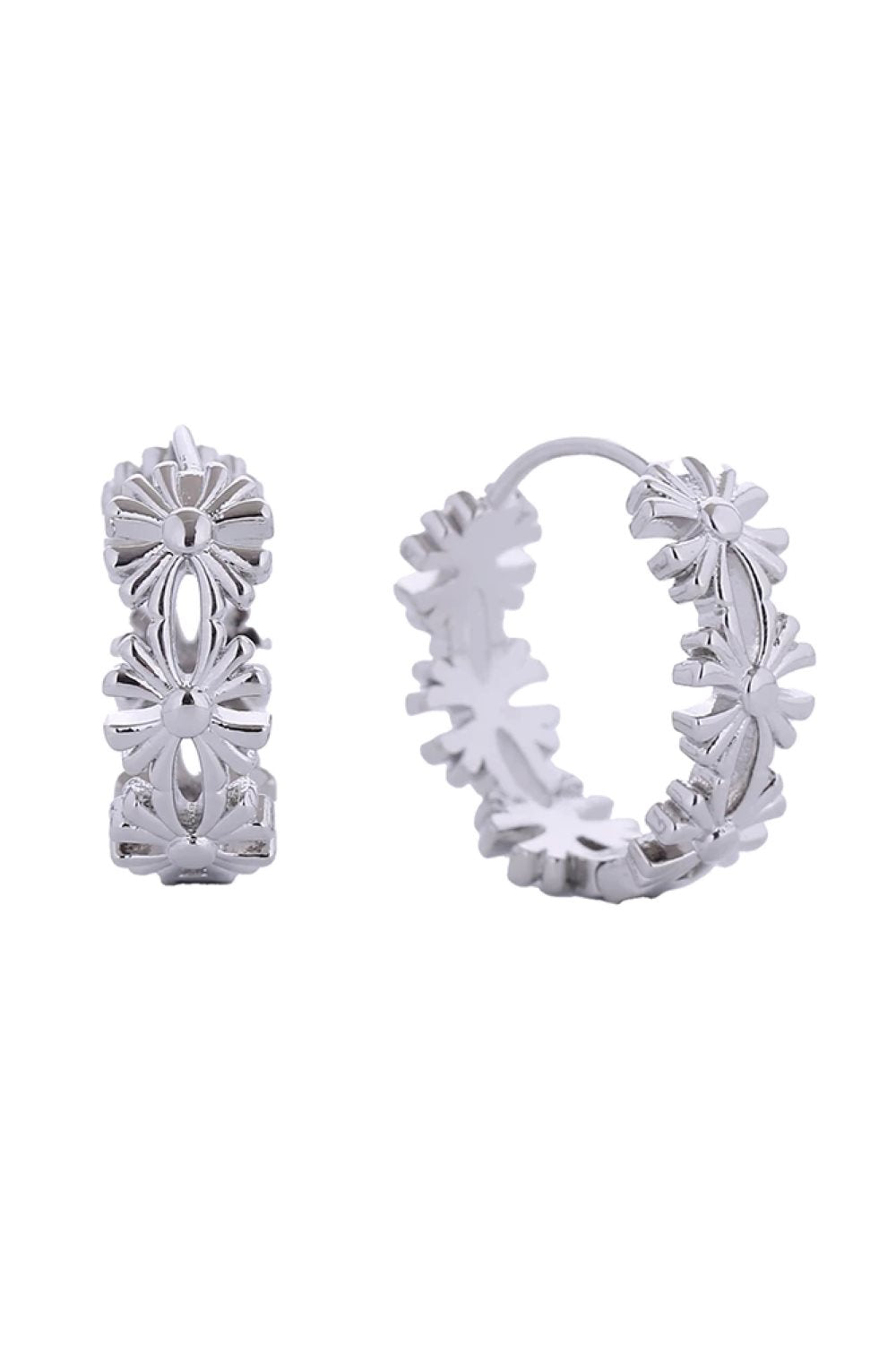 14K Chrome H Hoop Earrings