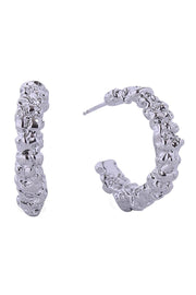 14K Crinkled Hoop Post Earrings