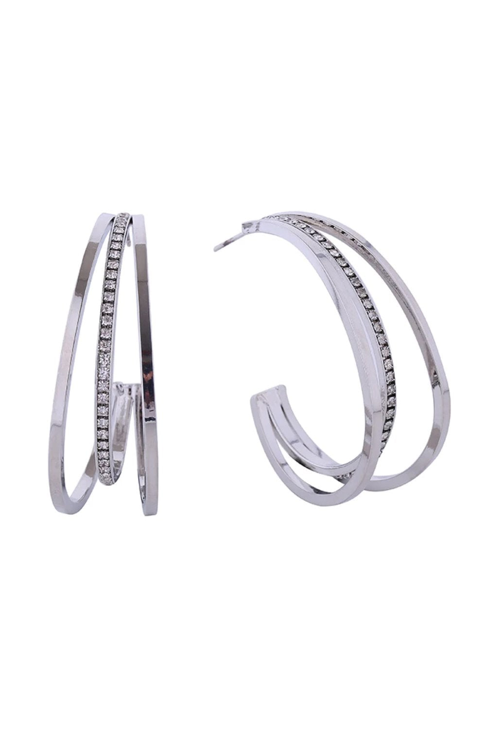 14K Criss Cross Hoop Earrings