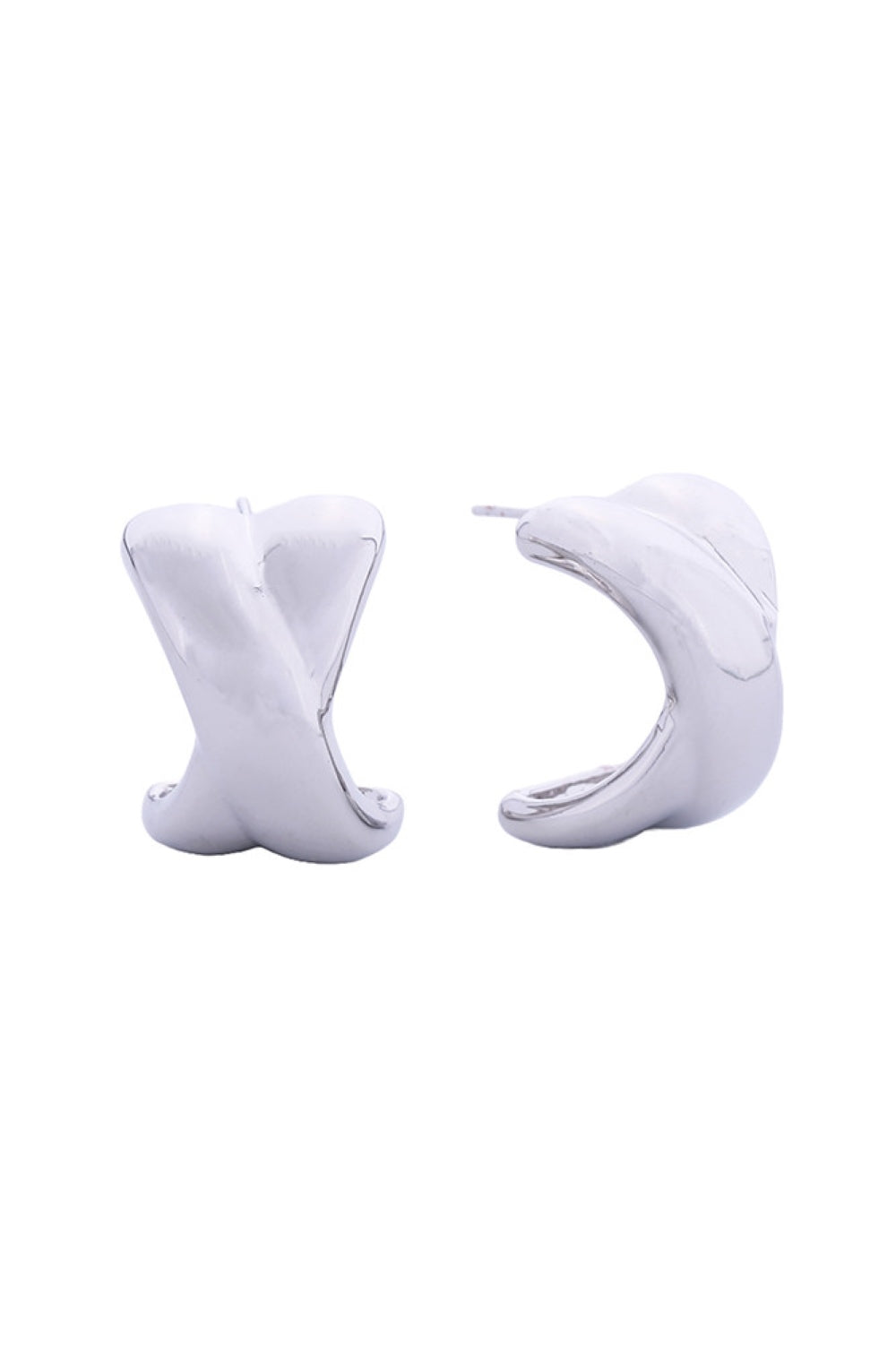 14K Criss Cross Post Earrings