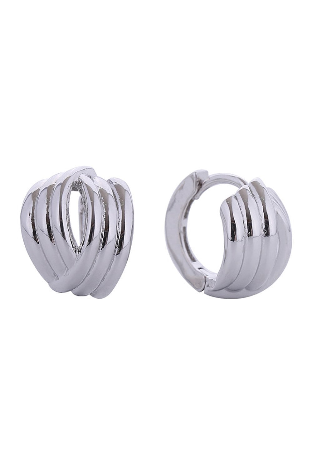 14K Criss Cross Trio Hoop Earrings