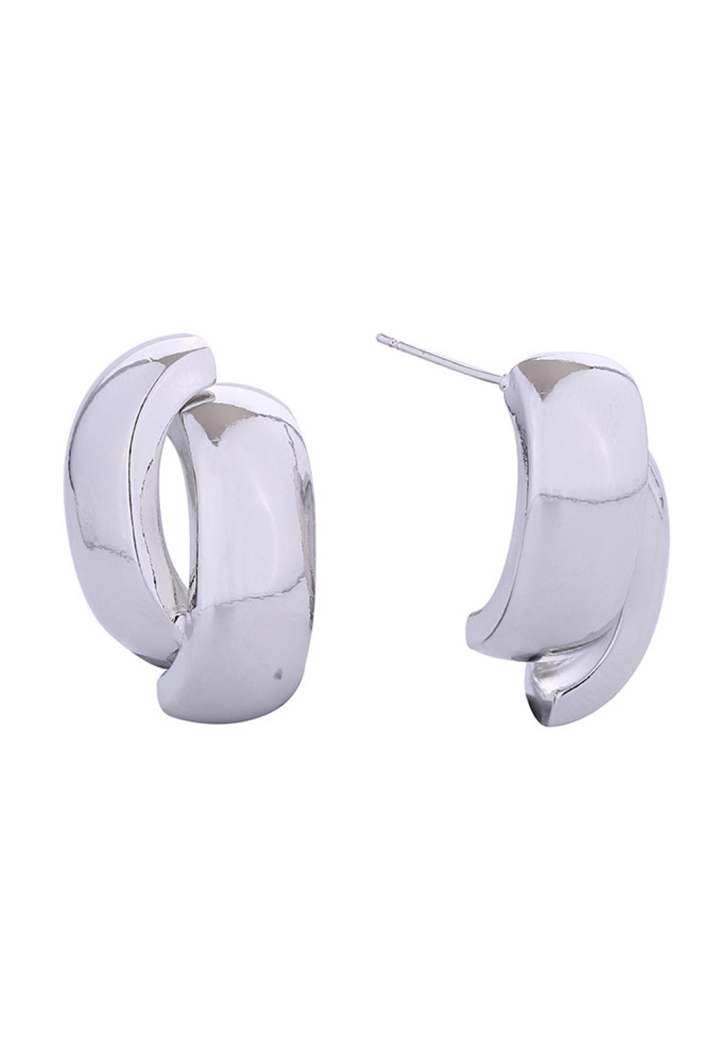 14K Cross Ribbed Post Earrings