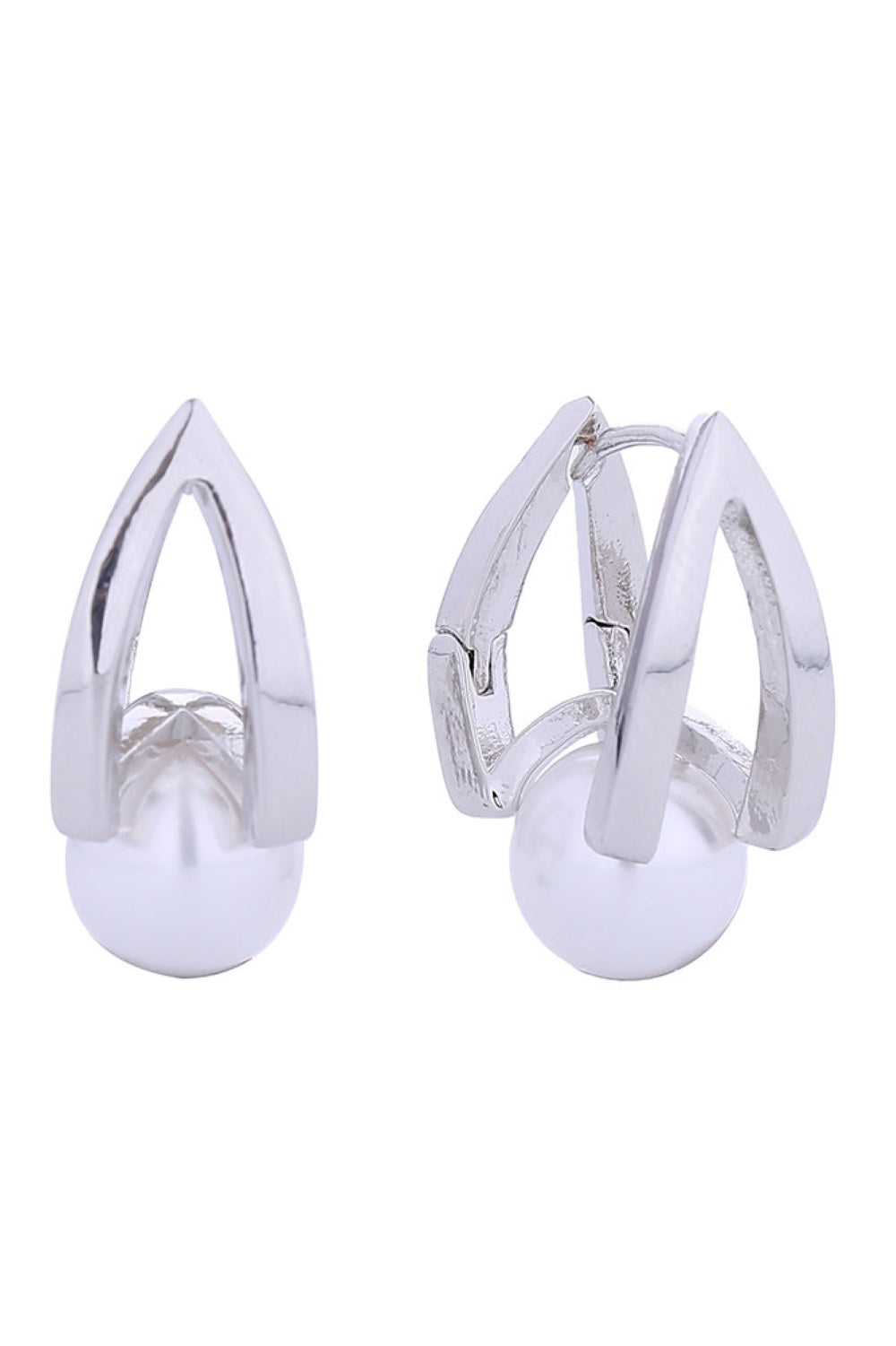 14K Cultured Pearl Huggie Earrings