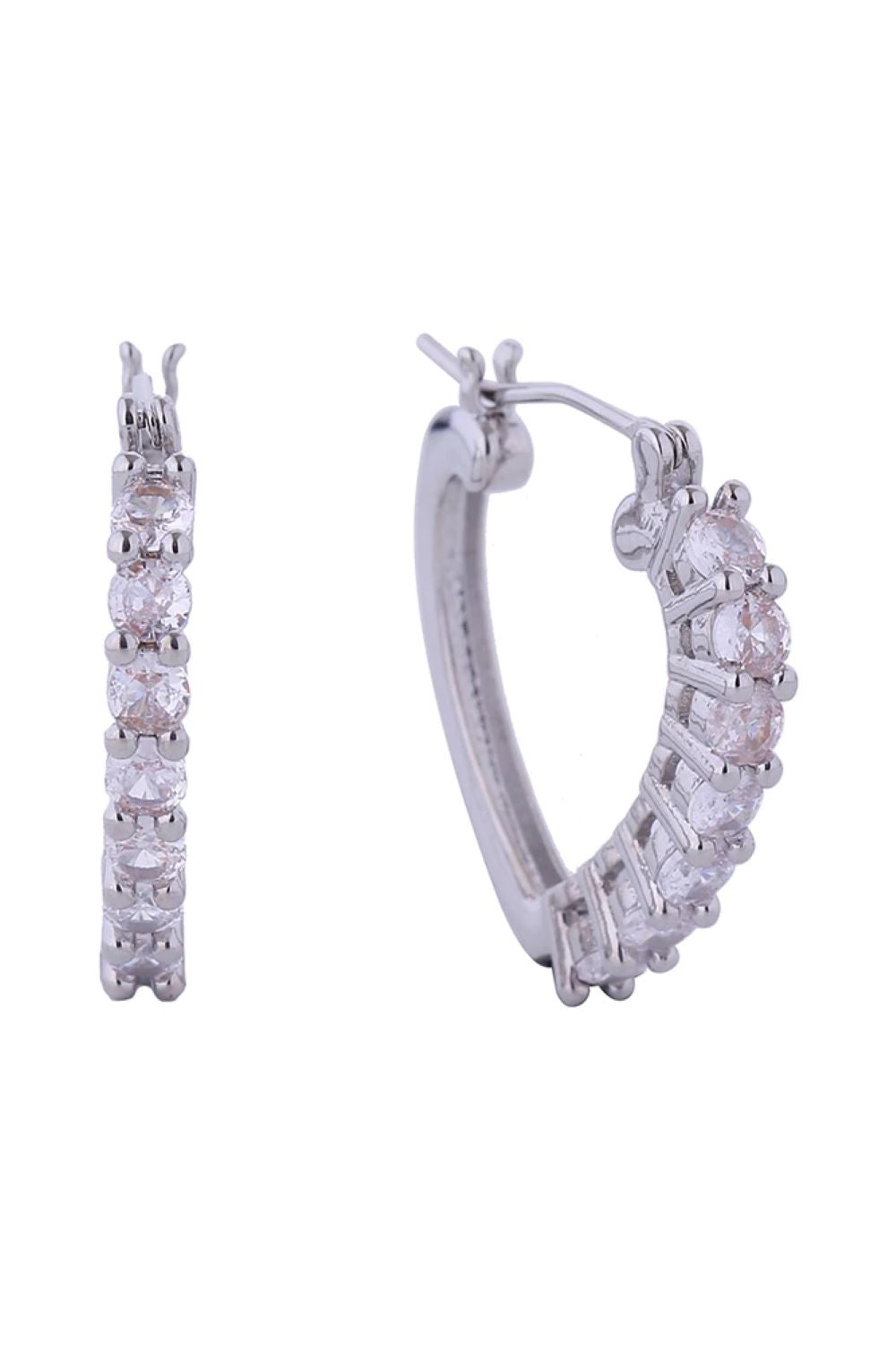 14K Cupid Pave CZ Pincatch Earrings