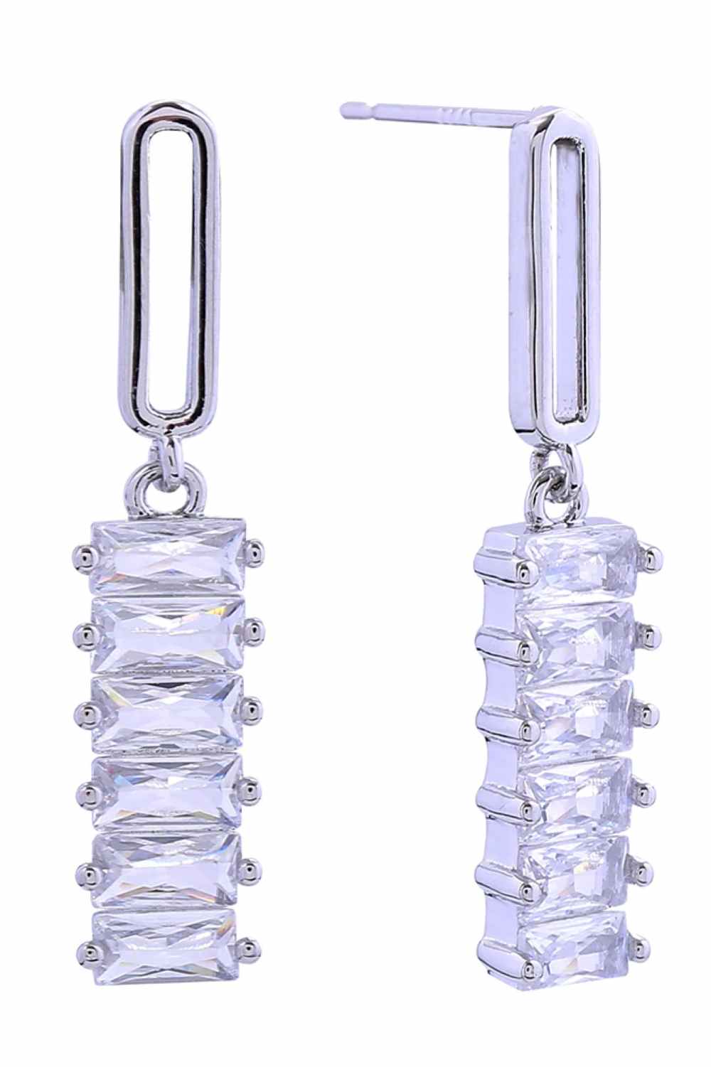 14K Dangling Pave CZ Post Earring