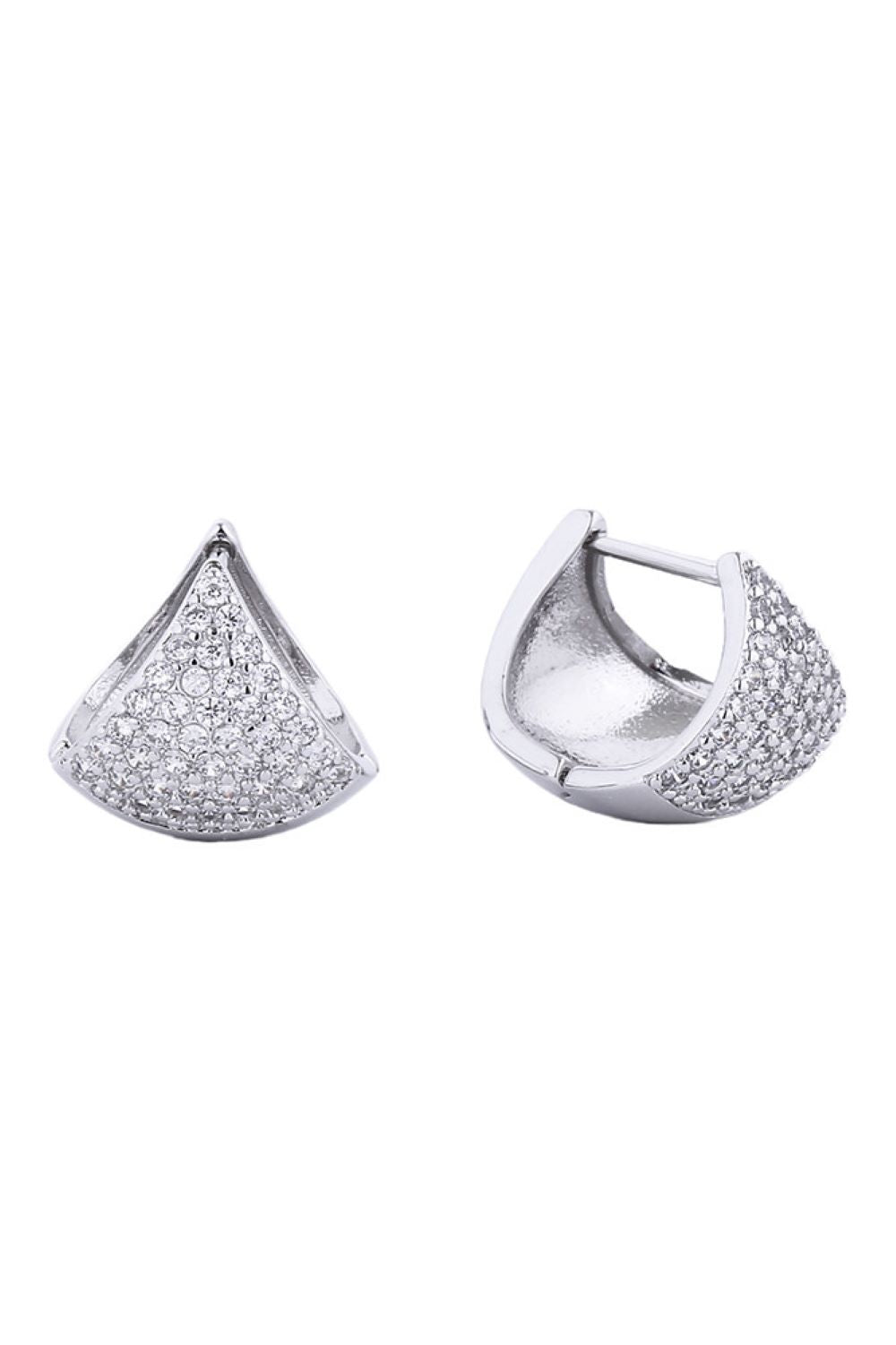 14K Dipped Huggie Earring Cz Paved Earring