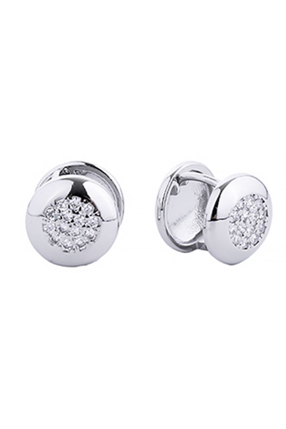 Elegant 14K Dipped Huggie Earring Cz Paved Earring