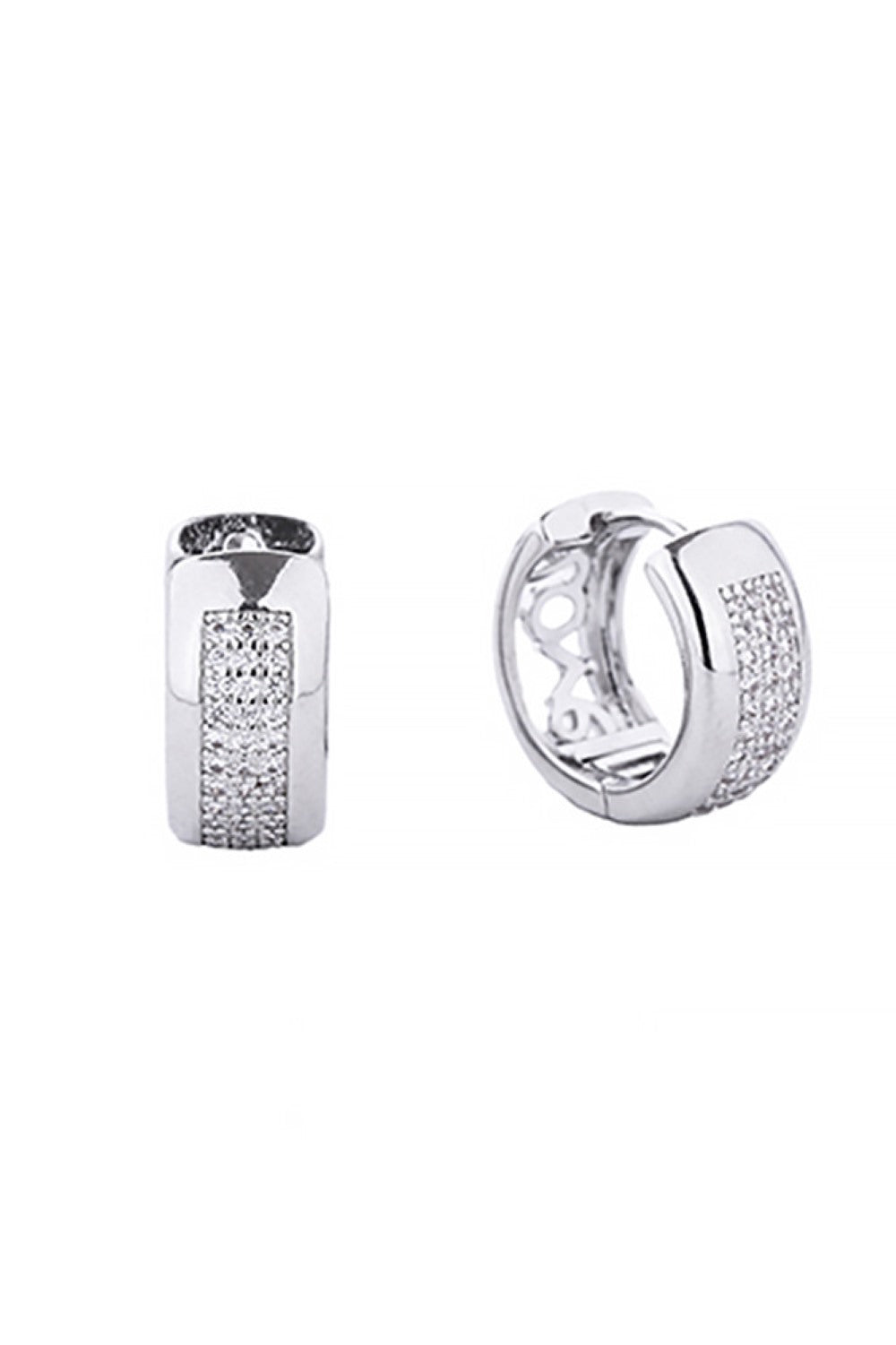 Luxury 14K Dipped Huggie Hoop Cz Paved Earring